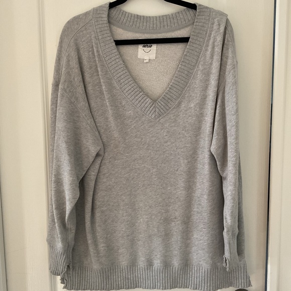 Aerie oversized top in heather grey XS - Picture 1 of 1